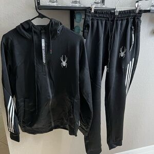 NWOT Spyder Boys youth 2 pc black jogger casual set size large